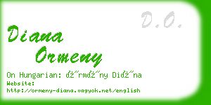 diana ormeny business card